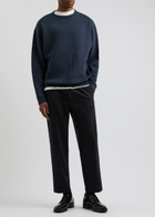 Ymc Collins Straight-leg Wool-blend Trousers Navy