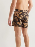 TOM FORD - Slim-Fit Mid-Length Floral-Print Swim Shorts - Brown