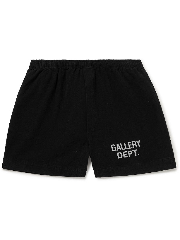 Photo: Gallery Dept. - Zuma Straight-Leg Logo-Print Cotton-Jersey Shorts - Black
