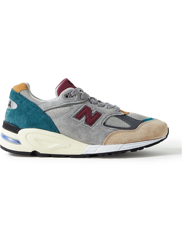Photo: New Balance - M990v2 Suede and Mesh Sneakers - Gray