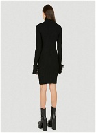 Roll Neck Knit Mini Dress in Black