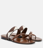 Manolo Blahnik Susastra cotton-trimmed leather sandals