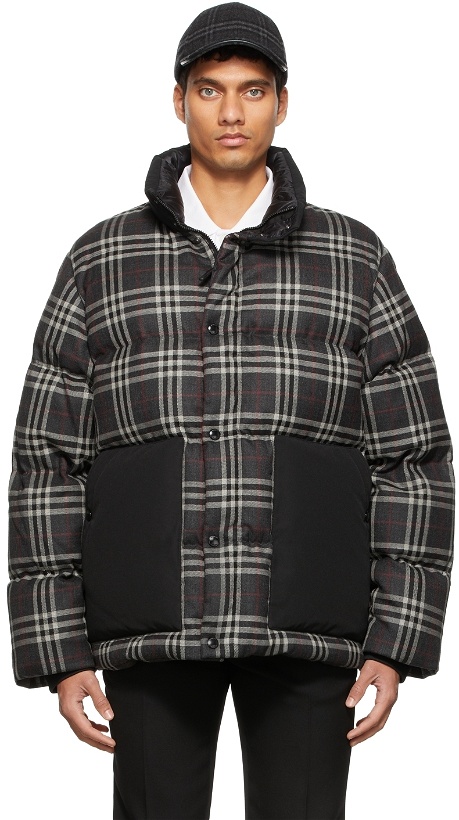 Photo: Burberry Gray Check Wool Down Jacket