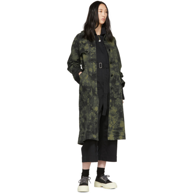 Proenza Schouler Khaki and Black Twill Trench Coat Proenza Schouler