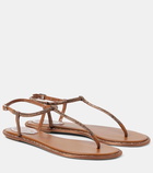 Rene Caovilla Diana satin and leather thong sandals