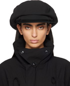 Y's Black Wool Gabardine Motor Cycle Cap