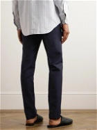 Loro Piana - Pantaflat Slim-Fit Pleated Linen Trousers - Blue