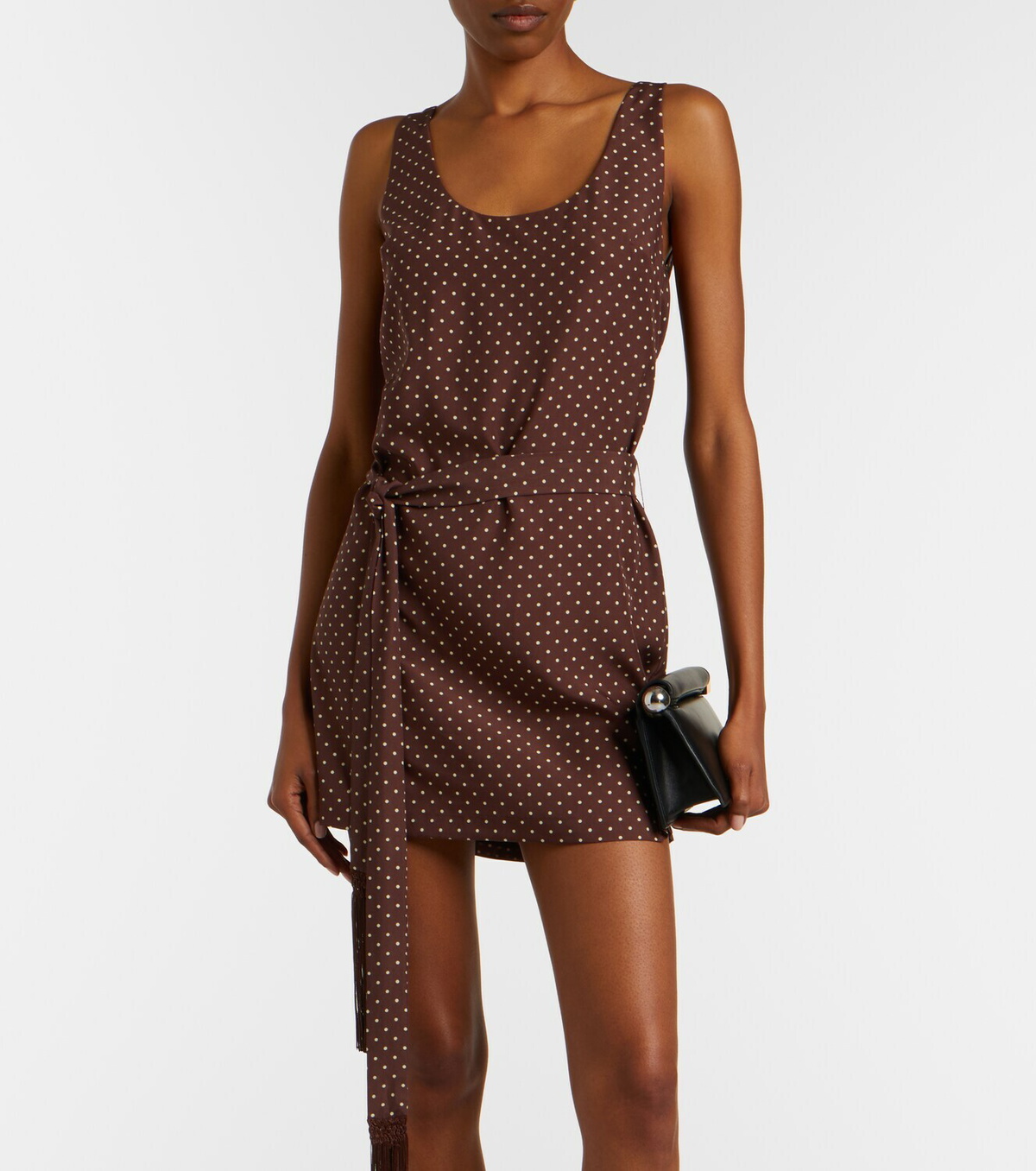 Posse Evie belted polka-dot minidress