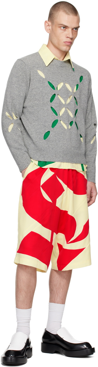 Stefan Cooke Gray Slashed Sweater Stefan Cooke