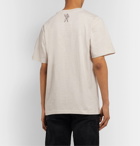 Billionaire Boys Club - Logo-Flocked Mélange Cotton-Jersey T-Shirt - Gray