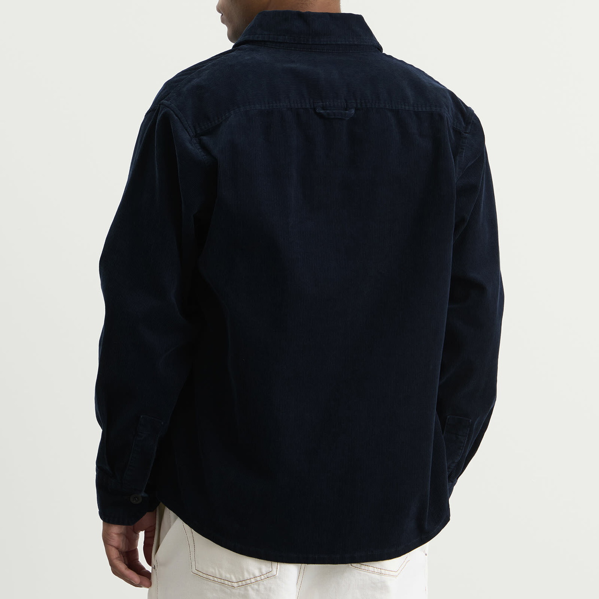 A.P.C. Men's Surchiemise Basile Logo Corduroy Shirt in Dark Navy