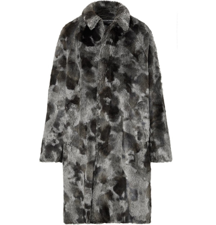 Photo: Balenciaga - Oversized Faux Fur Coat - Men - Gray