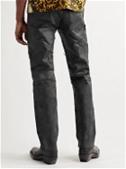 Givenchy - Zip-Detailed Painted Crackled Denim Jeans - Black