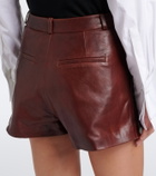 Arma High-rise leather shorts