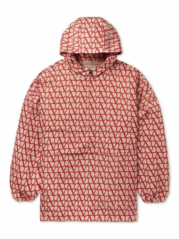 Photo: Valentino - Icono Printed Silk-Twill Hooded Jacket - Red