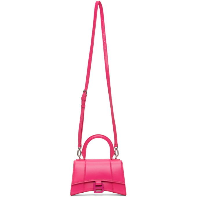 Balenciaga Pink XS Hourglass Top Handle Bag Balenciaga