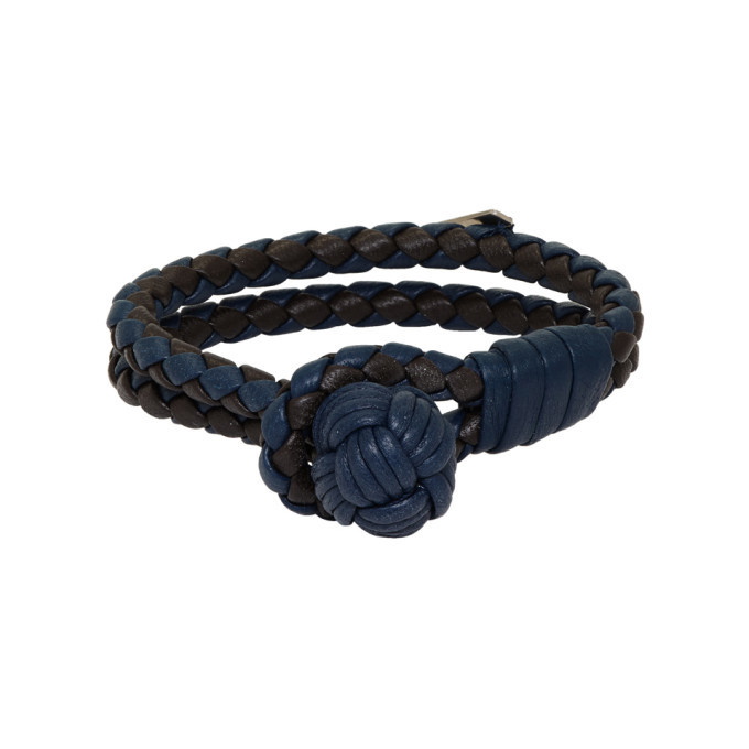 BOTTEGA VENETA: bracelet in double-strand woven leather - Black