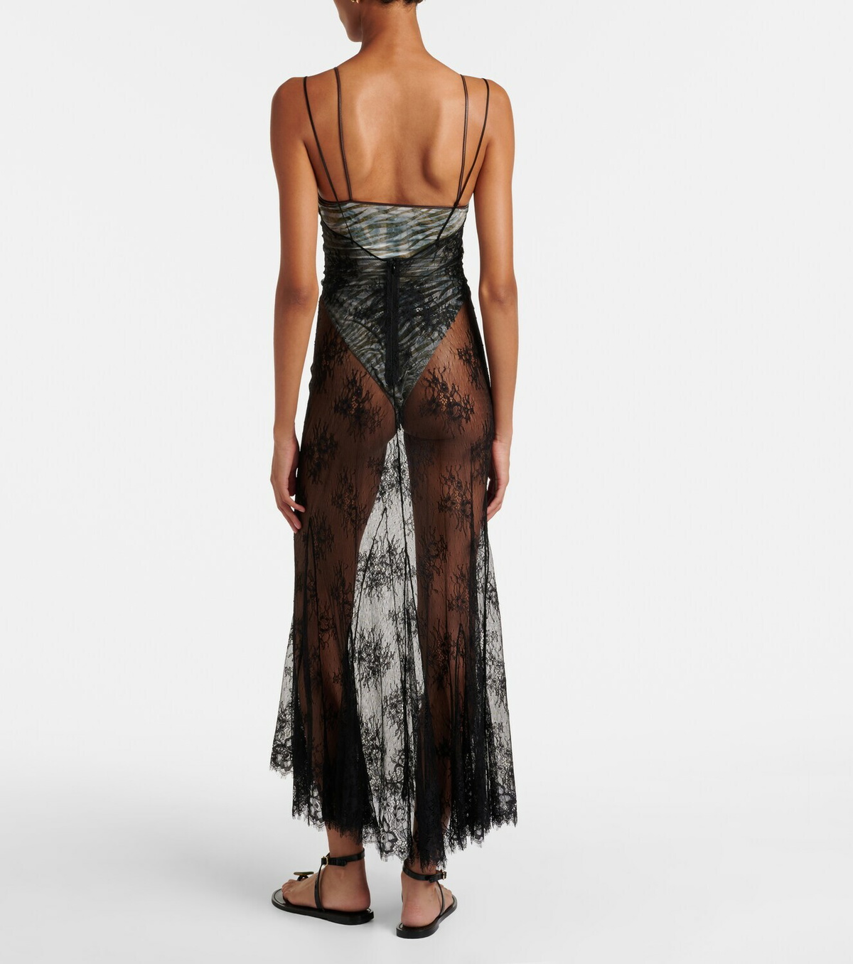 Jacques Wei Jersey bodysuit and silk maxi dress set