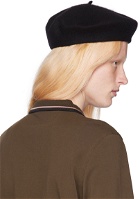 Fred Perry Black Embroidered Beret