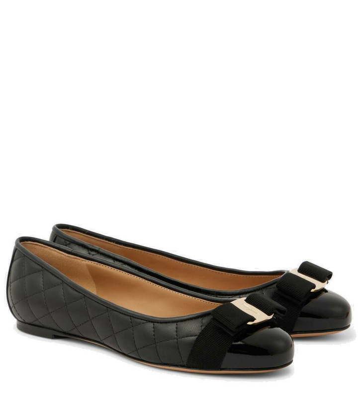 Photo: Ferragamo Varina quilted leather ballet flats