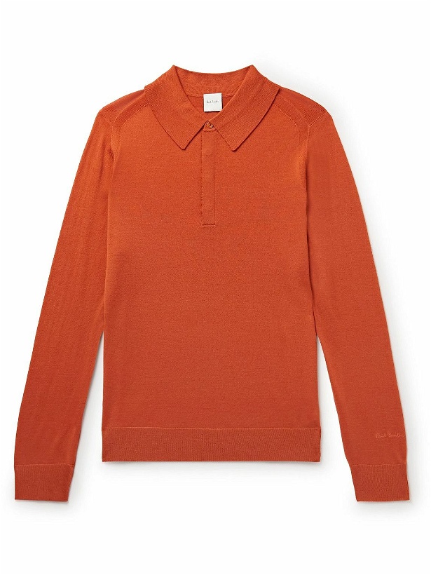 Photo: Paul Smith - Merino Wool Polo Shirt - Orange