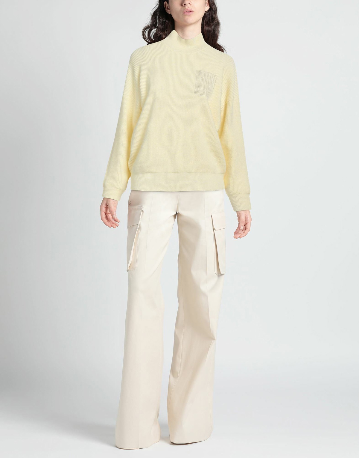Peserico Womens Turtleneck Pastel in Yellow
