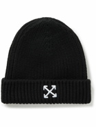 Off-White - Logo-Embroidered Ribbed Wool Beanie