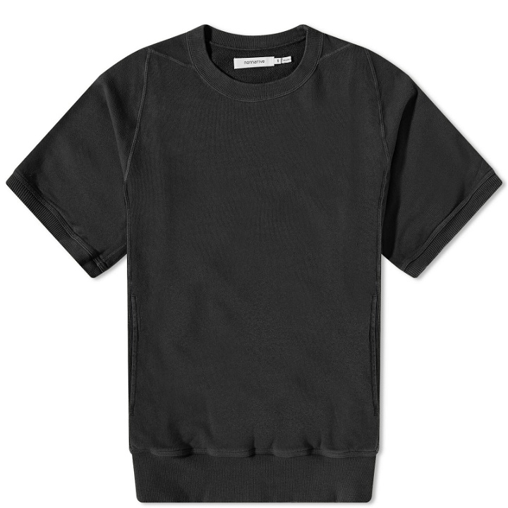 Photo: Nonnative Men's Dweller Overdyed Short Sleeve Sweatshirt in Black