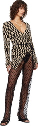 Dries Van Noten Black & Off-White Jacquard Cardigan