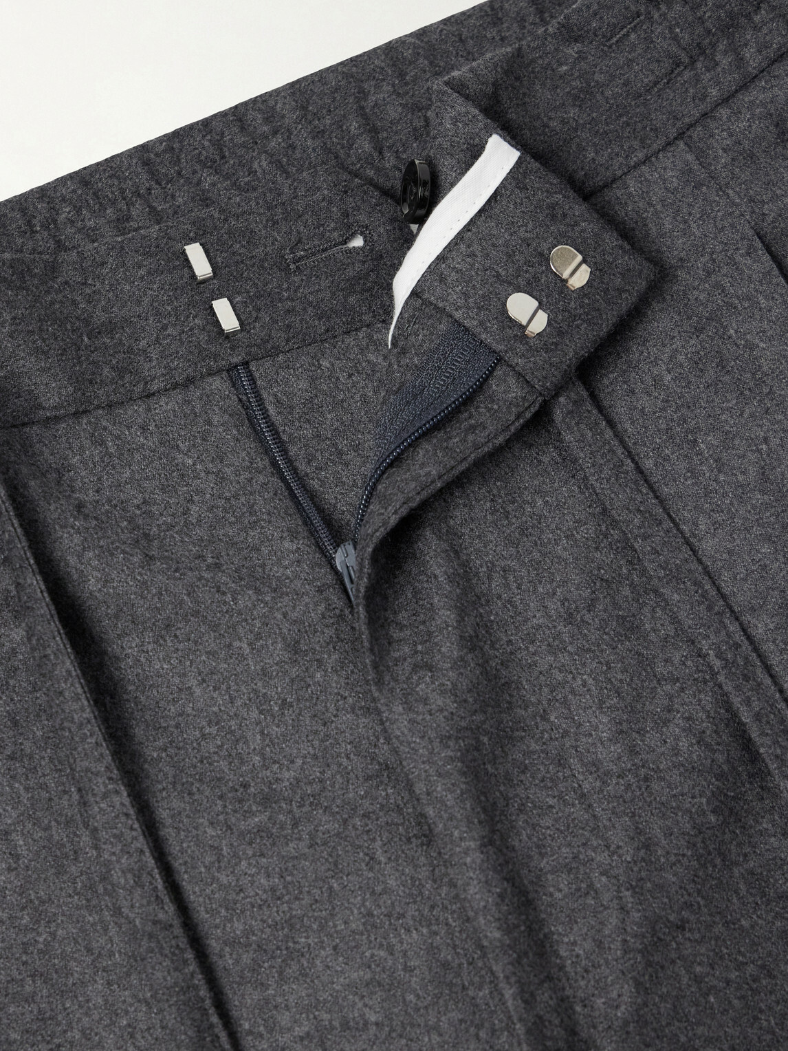 Lardini - Straight-Leg Wool and Cashmere-Blend Flannel Trousers - Gray