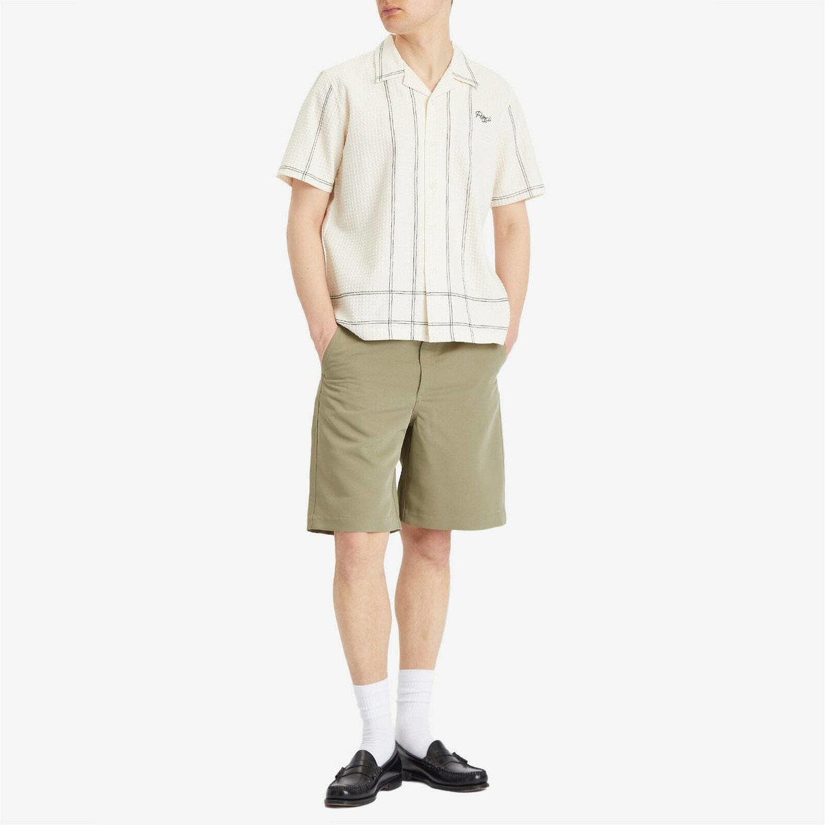 Percival Men's Sicily Cuban Shirt in Ecru