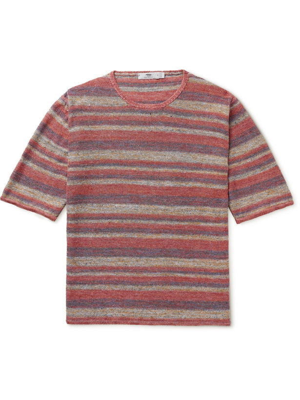 Photo: Inis Meáin - Striped Linen T-Shirt - Red