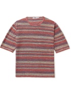 Inis Meáin - Striped Linen T-Shirt - Red