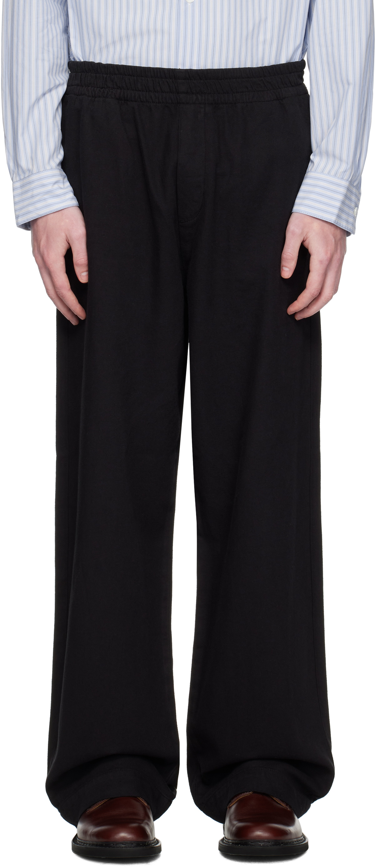 HOPE Black Elasticated Wide Leg Trousers