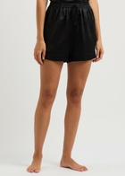 Fleur OF England Fleur du Jour Silk-satin Pyjama Shorts Black