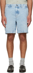 BOSS Blue Faded Denim Shorts