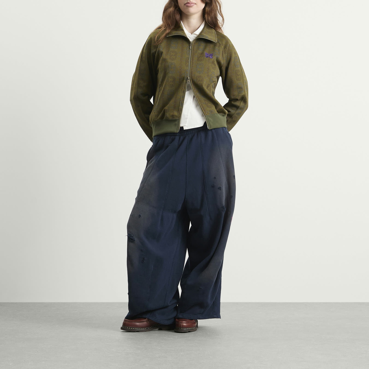 Needles Women's Deconstructed H.D. Sweat Pants in Navy