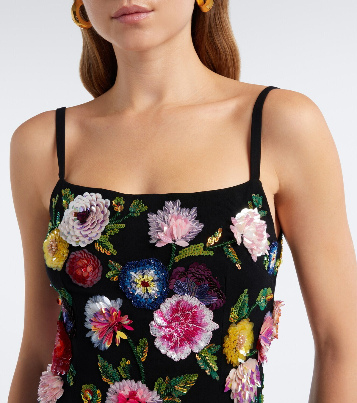 Là Fuori Noir Jardin sequined gown