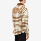 Represent Men's Sherpa Check Shirt Jacket in Brown/Bone