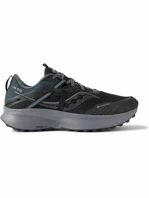 Photo: Saucony - Ride 15 Rubber-Trimmed GORE-TEX® Mesh Trail Sneakers - Black