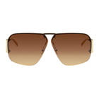 Bottega Veneta Gold and Brown Aviator Sunglasses
