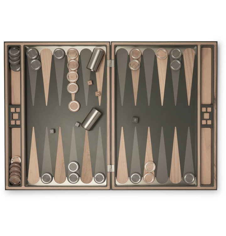 Photo: Brunello Cucinelli - Krion, Walnut and Stainless Steel Backgammon Set - Brown