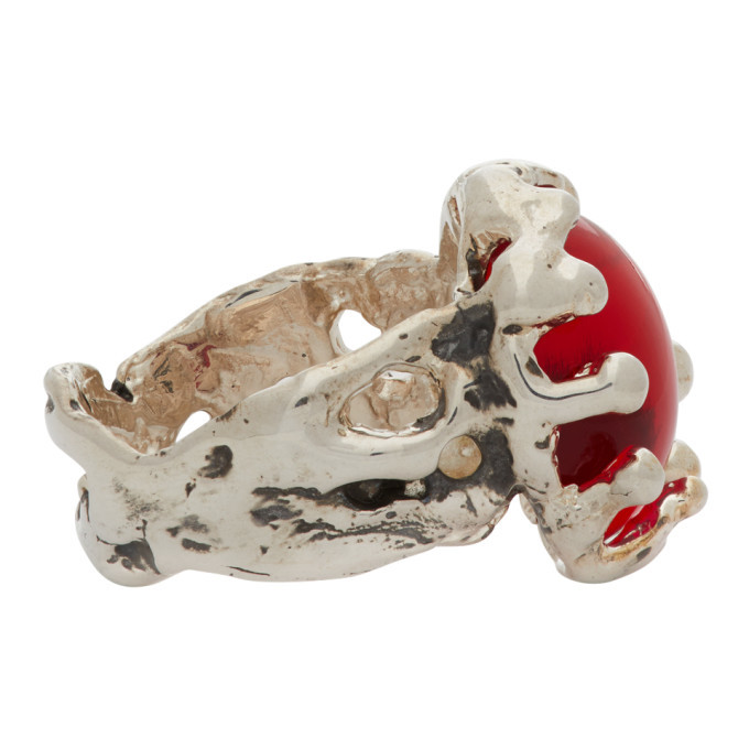 Mondo Mondo Silver and Red Magician Ring Mondo Mondo