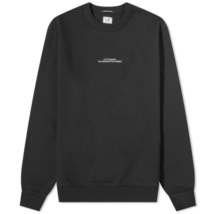 Photo: C.P. Company Men's Metropolis Centre Logo Crew Sweat in Black