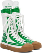 Vivienne Westwood White & Green Boxing Sneakers