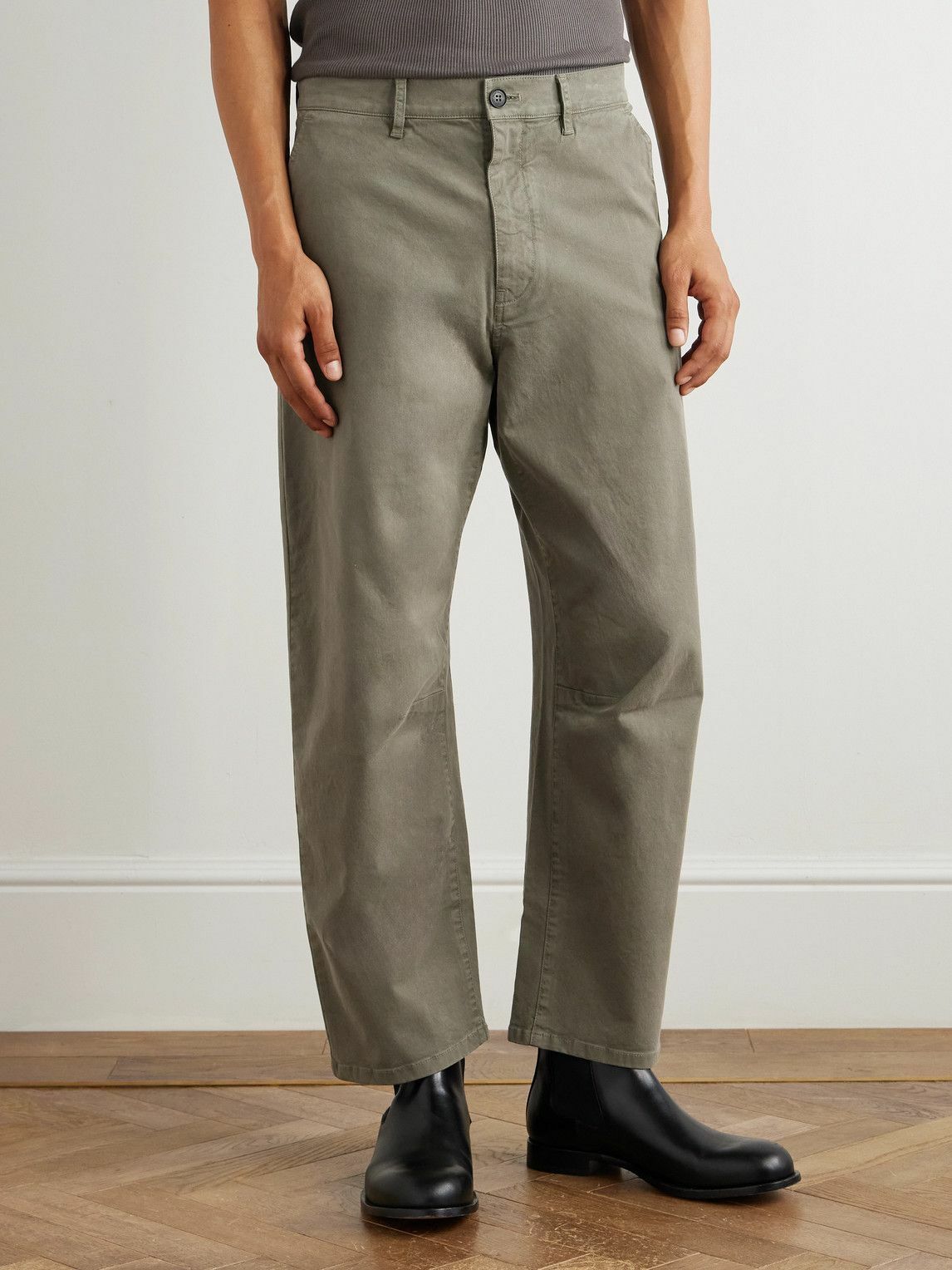 Nili Lotan - Carpenter Straight-Leg Cropped Cotton-Blend Twill Trousers - Brown