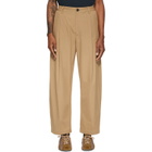 Studio Nicholson Tan Shire Cotton Pleated Trousers