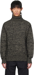 RRL Black & White Marled Turtleneck