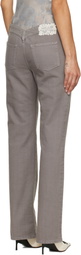 McQueen Gray Lace Logo Jeans