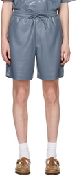 Nanushka Blue Doxxi Vegan Leather Shorts